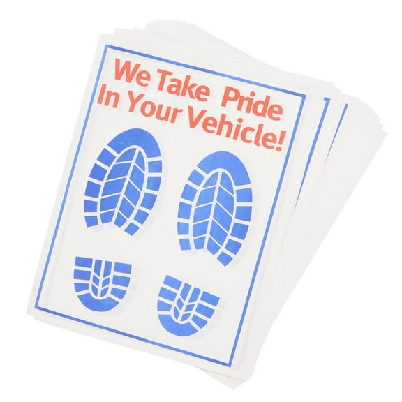 MLINS 60pcs Disposable Paper Floor Mats For Car Detailing White Paper Foot Mats For Automotive Service Universal Fit Car Repair And Maintenance Supplies