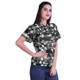 thumbnail image 3 of Moomaya T-shirt à Manches Courtes Imprimé pour Femme Col Boutonné Haut Décontracté, 3 of 5