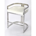 thumbnail image 1 of Butler Specialty Bravo Faux Leather Counter Stool In Silver And White, 1 of 6