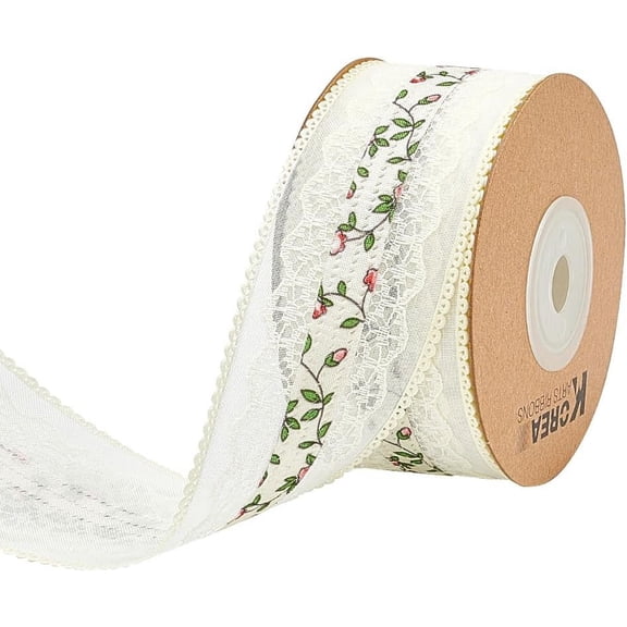 15 Yards Beige Vintage Lace Trim 1-1/2 inch Polyester Hollow Floral Leaf Lace Trim Embroidery Ribbon for Sewing and Art Craft Projects diy