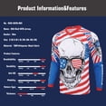 thumbnail image 5 of KEMALOCE - Camiseta de manga larga para descenso de montaña, color azul, para hombre, para enduro, motocross, ciclismo de montaña, unisex, con calaveras, para BMX, 5 of 5