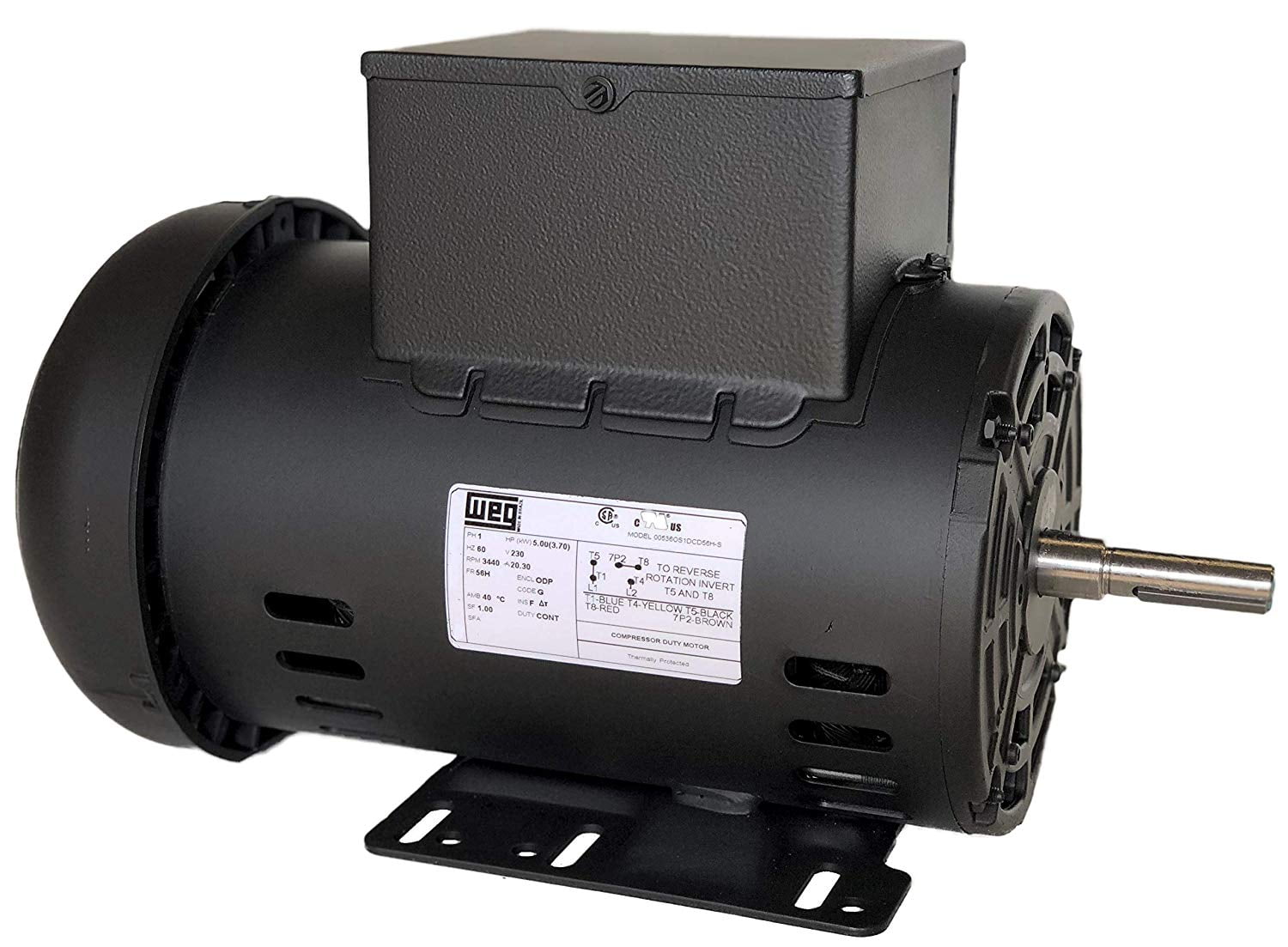 5HP Electric Motor for air Compressor 56 Frame 3440 RPM 5/8" Shaft