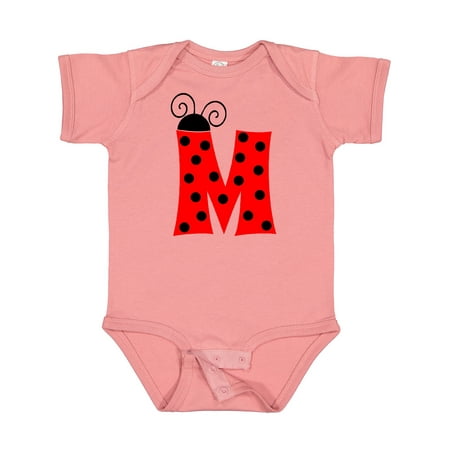 

Inktastic Cute Lady Bug Initial M Boys or Girls Baby Bodysuit