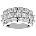 thumbnail image 2 of 10K White Gold Round & Baguette Diamond Wedding Band 12mm Statement Ring 2.35 CT, 2 of 5