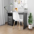 thumbnail image 1 of vidaXL Desk with Drawers Black 110x50x76 cm Engineered Wood, 1 of 4