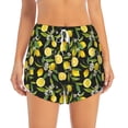 thumbnail image 4 of Lsque Lemon Fruits Flowers Leaves Printed Women's Running Shorts with Liner Pockets,Elastic Quick Dry Workout Athletic Gym Yoga Shorts,Womens High Waist Shorts-X-Large, 4 of 9
