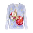 thumbnail image 4 of Costumes de Noël en Liquidation Femmes Manches Longues Décontracté Impression de Noël Col Rond Chandail Tunique Chandail en Molleton Surdimensionné pour Femmes, 4 of 6