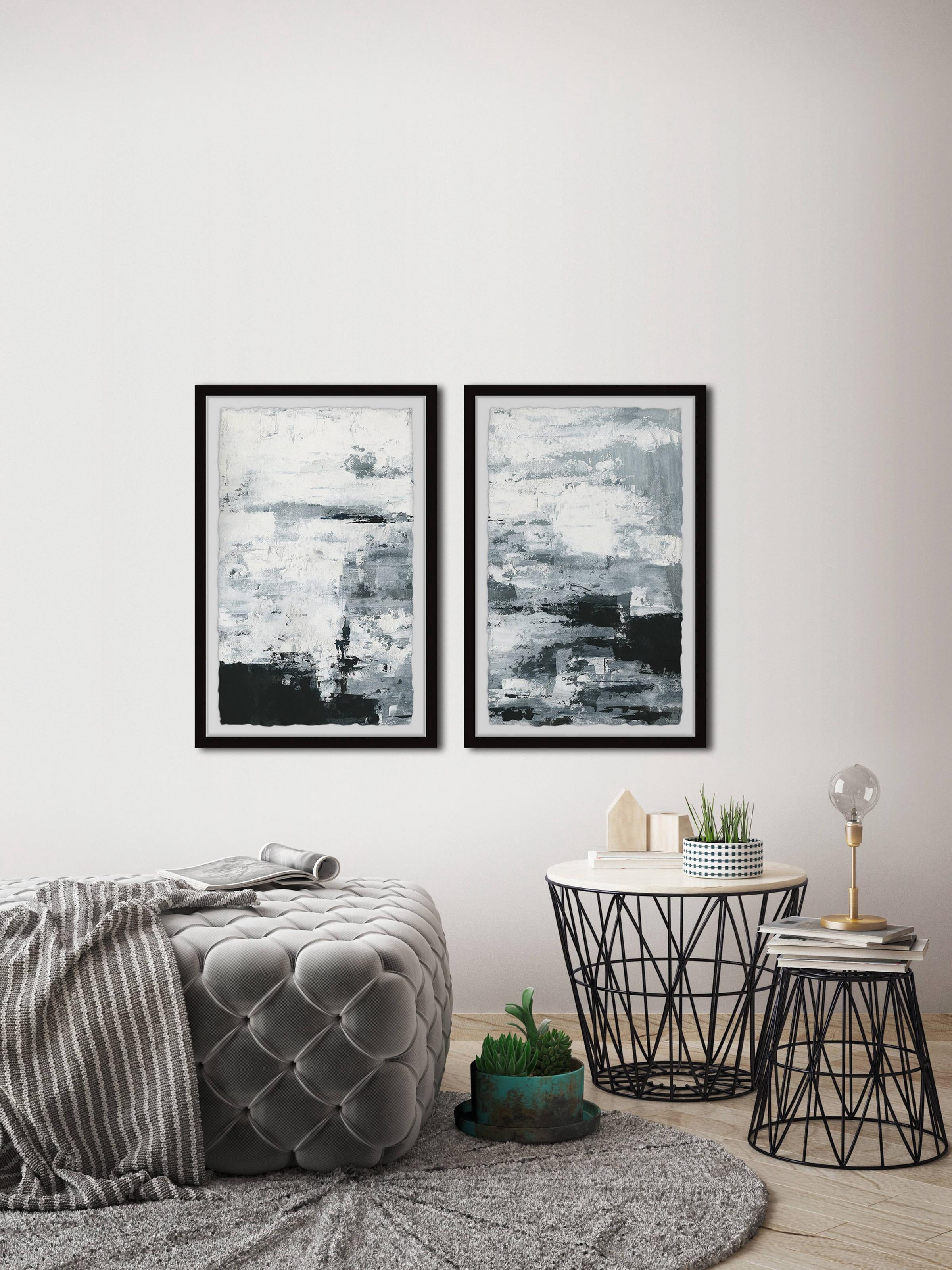 Black and White Smudges II Diptych