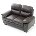 thumbnail image 3 of Glory Furniture Marta Faux Leather Loveseat in Dark Brown, 3 of 5