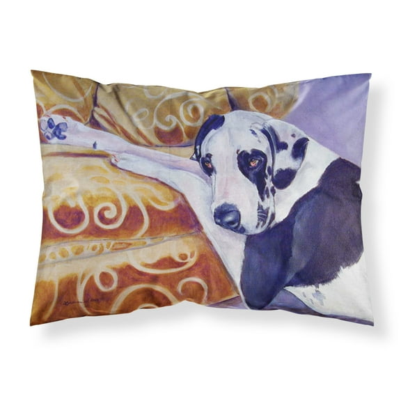 Carolines Treasures 7162PILLOWCASE Harlequin Natural Great Dane Fabric Standard Pillowcase Standard multicolor