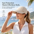 thumbnail image 6 of QIYAGBSA Womens Wide Brim Sun Hat Soft Ponytail Opening Foldable Cap Beach Hiking Golf Gardening Outdoor Travel, 6 of 6