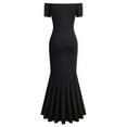 thumbnail image 4 of DHFJKG Womens Long Sleeve Maxi Dresses Off Shoulder Bodycon Formal Wedding Guest Side Slit Long Dress Spring Stylish Dresses, 4 of 4