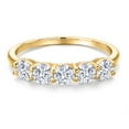 thumbnail image 3 of Gem Stone King 1.25 Ct Round White Zirconia 18K Yellow Gold Plated Silver Ring, 3 of 6