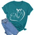 thumbnail image 4 of Trendfront Womens Horse Dog T Shirt Heart Line Art Print Short Sleeve Crew Neck Animal Lover Casual Graphic Tees, 4 of 4