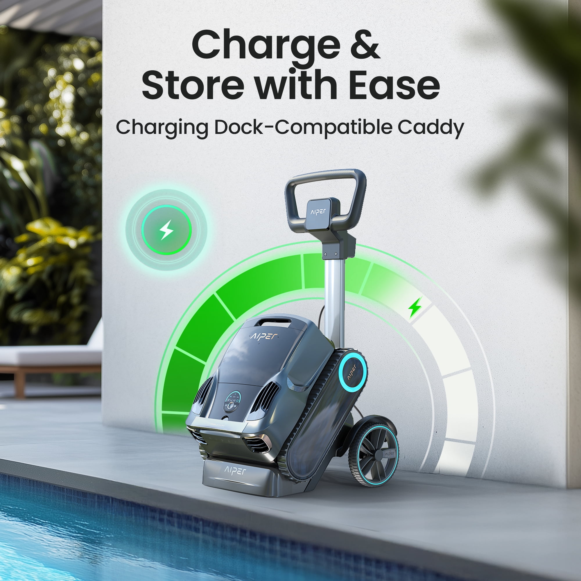 Aiper Portable Caddy for Scuba X1 Pro Max, X1 Pro & X1 Robotic Pool Cleaners, Compatible with Wireless Charging Dock, Easy Storage & Mobility