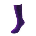 thumbnail image 5 of Resicozy Womens Crew Socks Casual Cotton Slouchy Boot Socks Fashion Solid Color Fall Winter Stockings 2026 Purple, 5 of 5