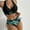 A, variant on Honeeladyy Women's Attractive High Breast Contrast Solid Bikini Set Solid Swimsuit Sets Womens Swimwear