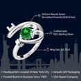 thumbnail image 2 of Gem Stone King 925 Sterling Silver Green Simulated Emerald Heart Key Ring for Women (0.84 Cttw, Round 5MM, Available in Size 5, 6, 7, 8, 9), 2 of 5