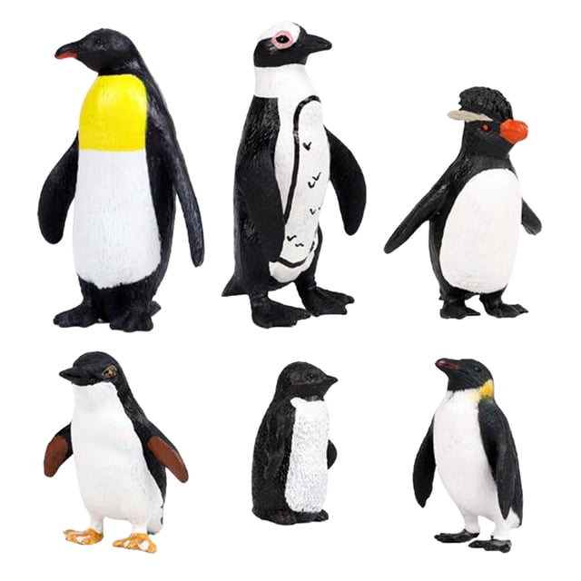6 Piezas Figuras de Pingüinos de Simualción en Miniatura Sunnimix Figuras de animales de juguete