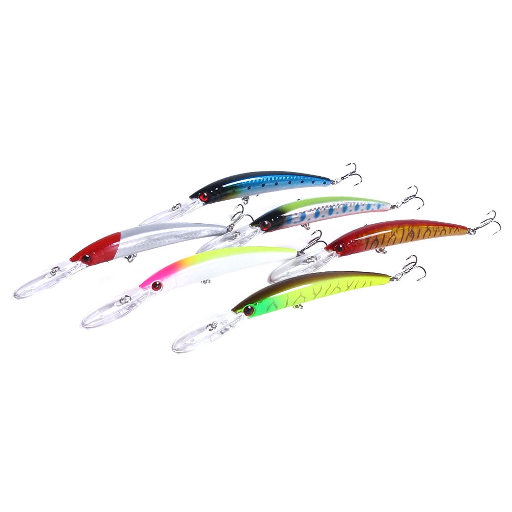 HENGJIA Fishing Lures Large Hard Bait Minnow VIB Lure with Treble Hook Life-Like Swimbait Fishing Bait Popper Crankbait Sinking Lure for Bass Trout Walleye Redfish