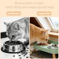 thumbnail image 2 of Elevated Cat Bowls with Food Mat, Splash Proof Anti Vomiting Raised Cat Food and Water Bowl Set, 2 Stainless Steel Dishes for Cats and Puppy, Pet Bowl for Indoor Cats White, 2 of 6