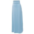 thumbnail image 2 of A2Y Women's Basic Foldable High Waist Floor Length Maxi Skirts Ash Blue S, 2 of 5