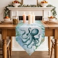 thumbnail image 3 of Table Runners 60 Inches Long, Octopus Coastal Cotton Linen Kitchen Dining Coffee Table Runner for Party Home Decor, Summer Beach Nautical Starfish Compass Tabletop Dresser Scarves Runner 13x60 Inch, 3 of 9