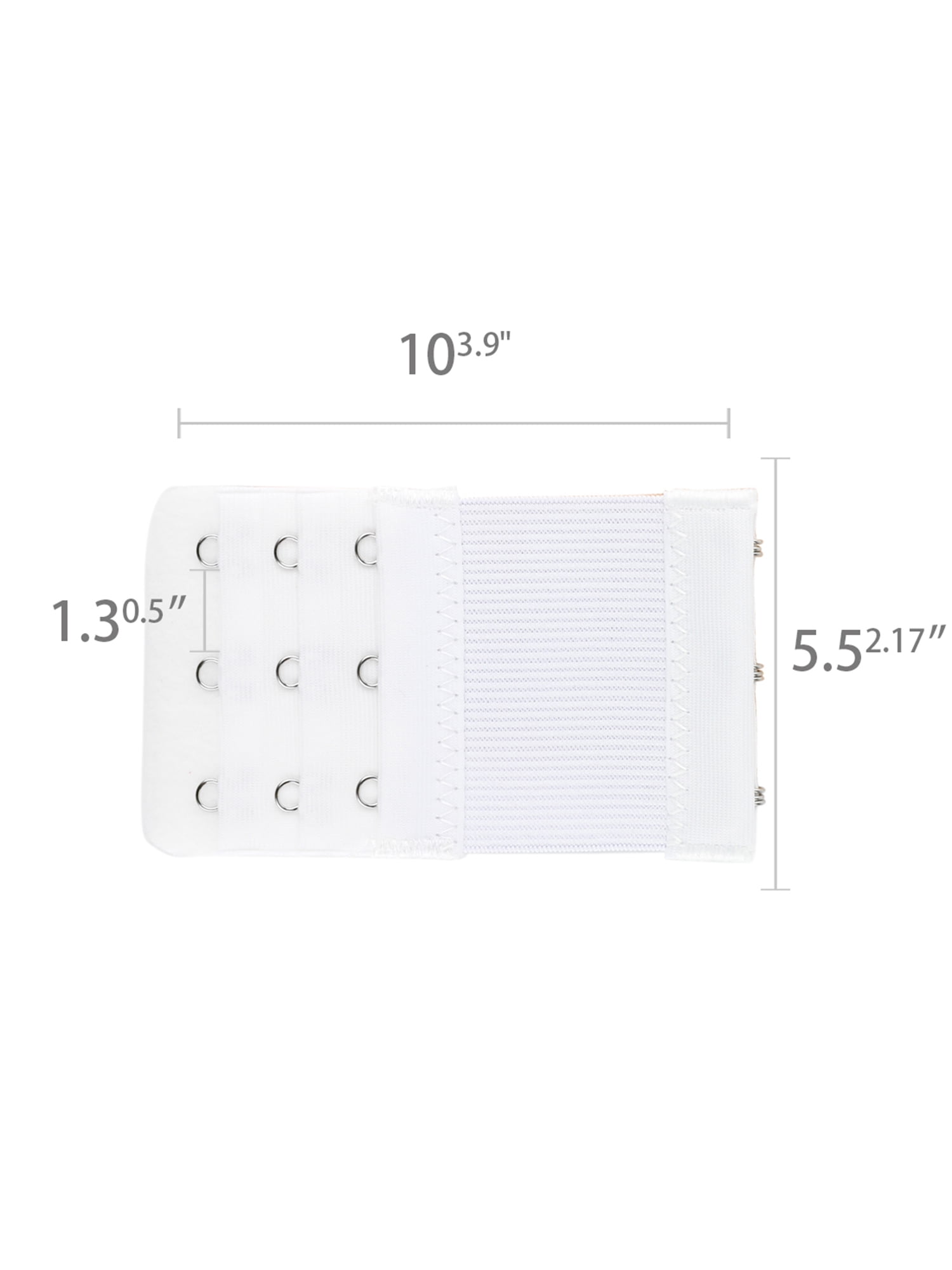 Unique Bargains 2 Pcs Bra Extenders Elastic Bra Strap Extension 3-Row 2/3/4 Hook