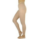 tobeinstyle-women-s-opaque-ankle-long-elastic-tights-beige-one-size