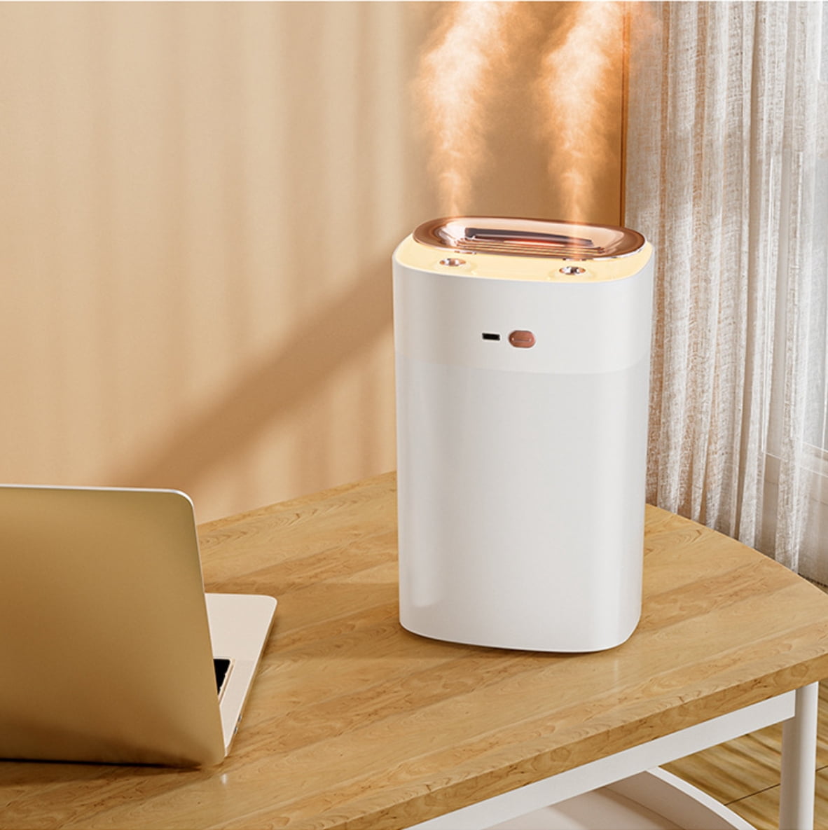 Portable Mini Humidifier, 1300ml Small Cool Mist Humidifier, USB Personal Desktop Humidifier for Baby Bedroom Travel Office Home, Auto Shut-Off, 2 Mist Modes, Super Quiet, White