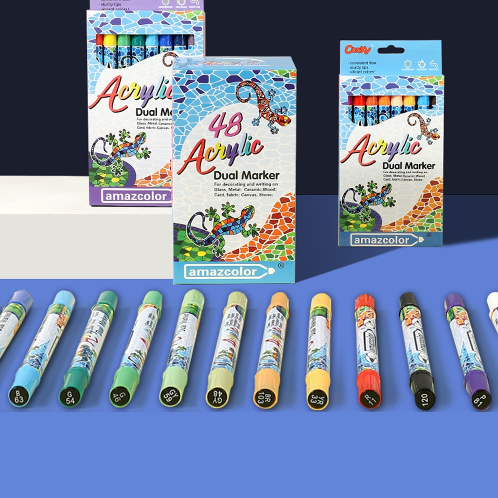 8/24/36/48Pcs Pens for Painting Art Drawing, Round Tip Acrylic Paint Markers Paint Pens Set for Rock Painting