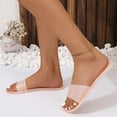 thumbnail image 6 of Women's New Summer One-line Flat Clear Jelly Candy Beach Slippers Summer Sandals for Women Pink 37, 6 of 7