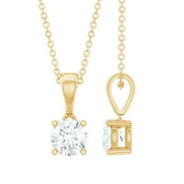 Rosec Jewels Solitaire Lab Diamond Necklace Circle 6 mm - 1 Ct - EF-VS Quality - Ready to Gift, 10K Yellow Gold