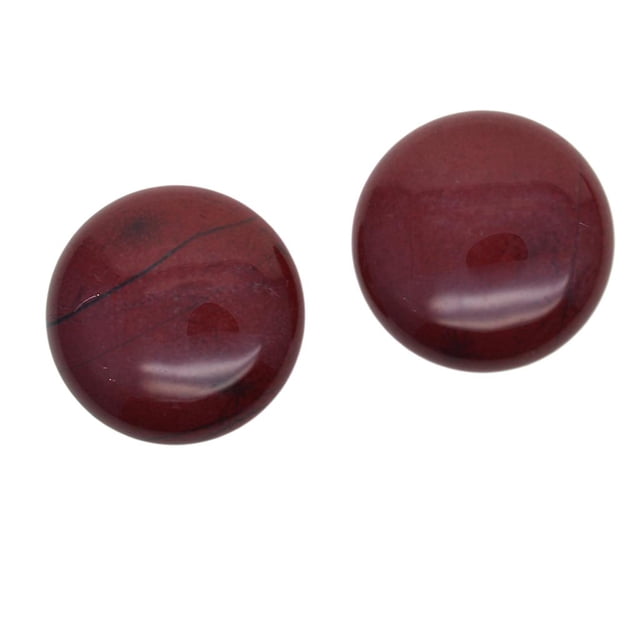 2 cabujones de piedra redonda natural de 25 mm, venta al por mayor. rojo