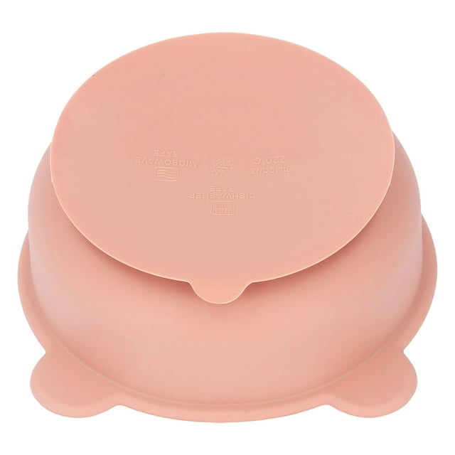 Cuenco Para Bebé, Con Forma De Oso De Dibujos Animados, Seguro, Autoalimentación, Resistente A Altas Y Bajas Temperaturas, Cuenco De Silicona Para Niños Con Succión Para