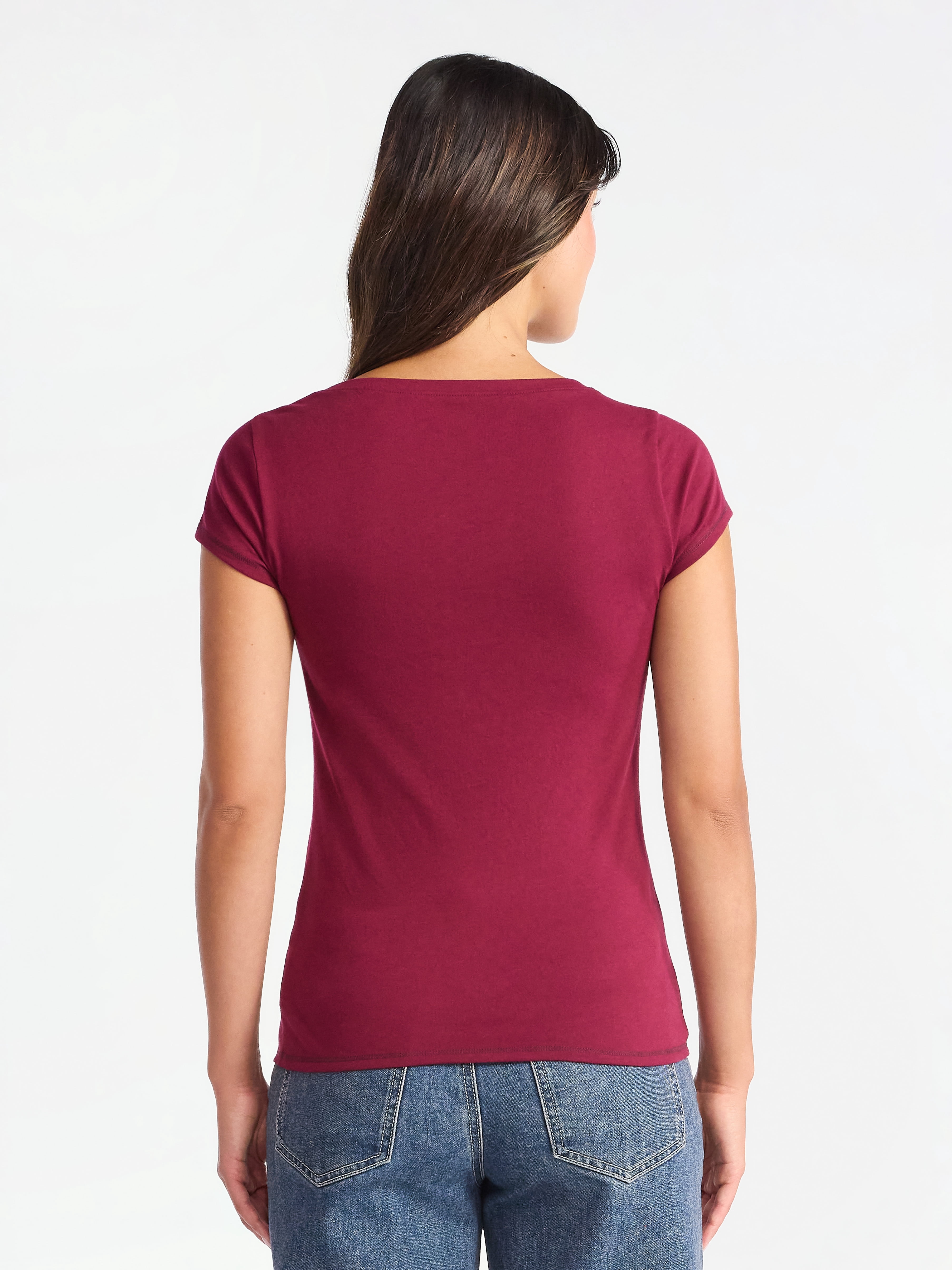 No Boundaries Short Sleeve Scoop Neck Tee, Women's XXS-XXXL