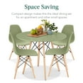 thumbnail image 6 of Best Choice Products 5-Piece Compact Mid-Century Modern Dining Set w/ 4 Chairs, Wooden Legs - Sage Green/Oak, 6 of 7