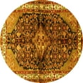 thumbnail image 1 of Ahgly Company Machine Washable Indoor Round Persian Yellow Traditional Area Rugs, 4' Round, 1 of 4