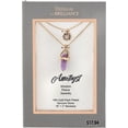 thumbnail image 2 of Women's 14Kt Gold Flash Plated Genuine Amethyst "Wisdom" Flower Charm Pendant Necklace, 2 of 2