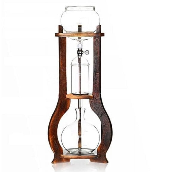 NISPIRA Iced Coffee Cold Brew Dripper Maker Wooden, 6-8 cup
