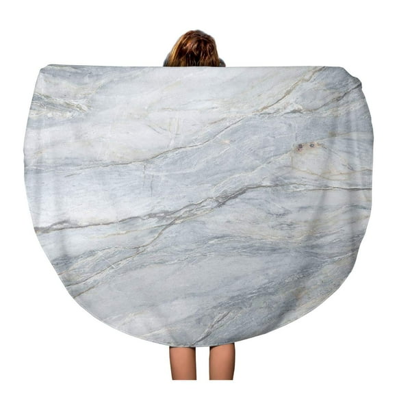 NUDECOR 60 inch Round Beach Towel Blanket Gray Granite Natural Marbles and Slab Stone Abstract Antique Travel Circle Circular Towels Mat Tapestry Beach Throw