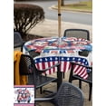 thumbnail image 5 of Outdoor Tablecloth with Umbrella Hole for Patio/Picnic/Party/Camping, 4th of July Waterproof Table Cloth Square Cover Washable, USA Flag Firework Independence Day Gnomes (54"x 54"), 5 of 9
