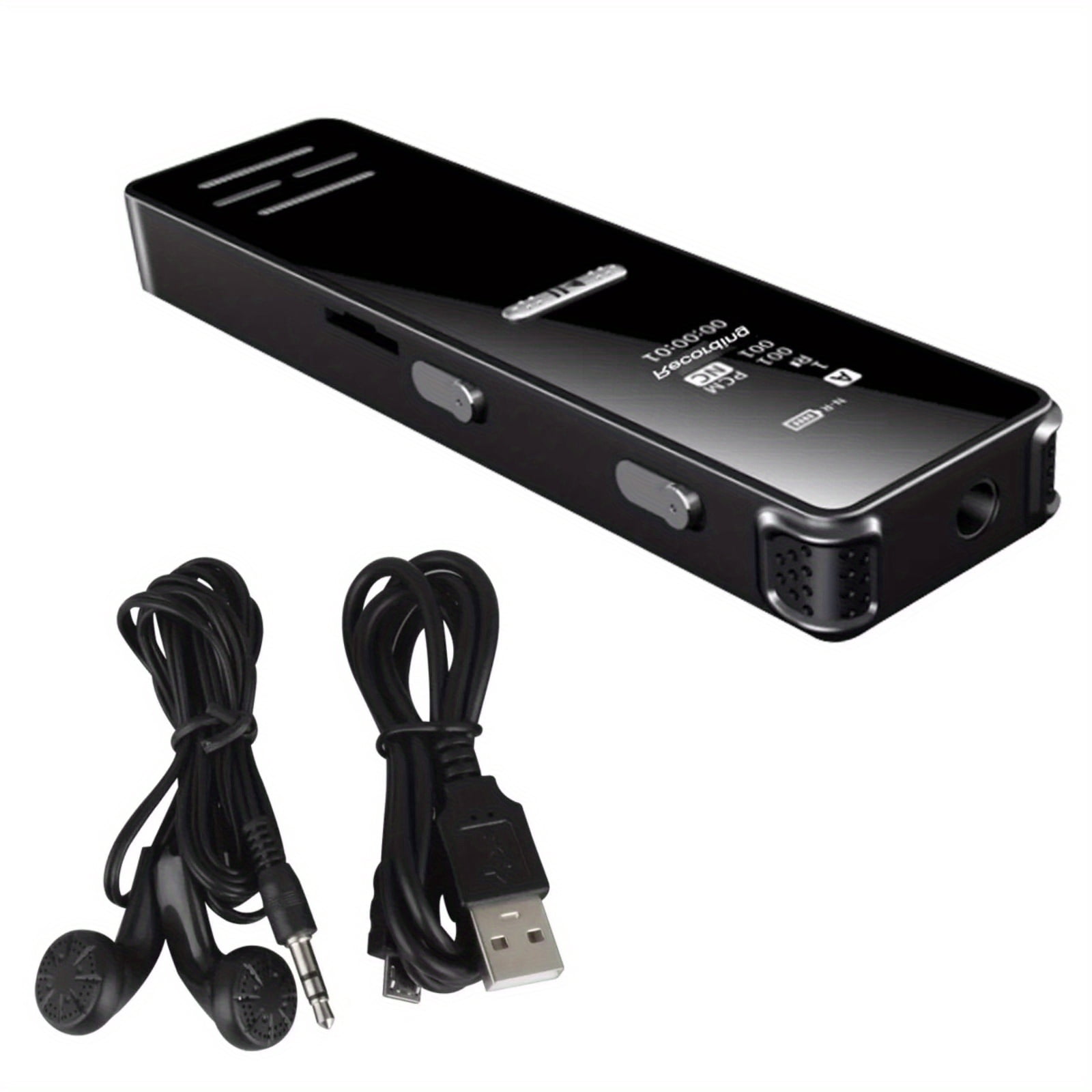 Compact 128GB Voice Recorder - OLED Screen HD Voice Activated Audio Device