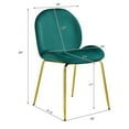 thumbnail image 2 of Gymax 4PCS Velvet Dining Chair Accent Leisure Chair Armless Side Chair Green, 2 of 10