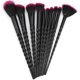 thumbnail image 1 of Spiral Design Plastic Handle Beauty Makeup Brushes Cosmetic Foundation Powder Blush Make Up Brush Toolblack, Red10 Pcs, 1 of 5