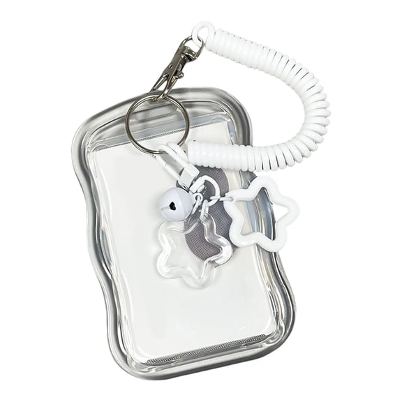 Clear Card Holder with Spring String Water Resistant Card Covers Card Sleeves for Credit Card Business Card Bus Card