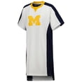 thumbnail image 2 of Women's G-III 4Her by Carl Banks White Michigan Wolverines Home Run T-Shirt Dress, 2 of 3