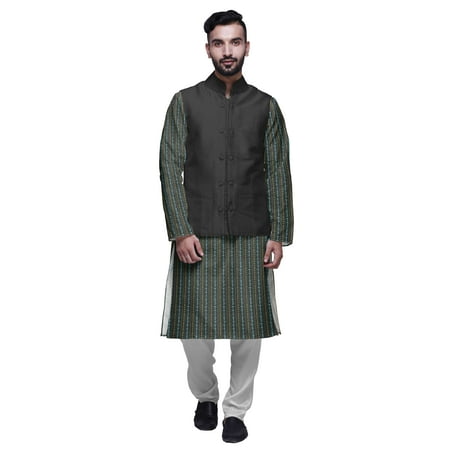 

Atasi Printed Long Sleeve Classic Ethnic Kurta Pyjama Set For Mens Casual Wear