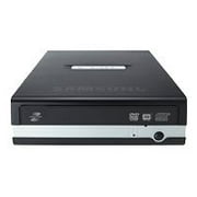 Angle View: Samsung WriteMaster SE-S184M - Disk drive - DVD��RW (��R DL) / DVD-RAM - 18x/18x/12x - USB 2.0 - external - black - LightScribe
