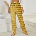 thumbnail image 3 of Brick Wall, Yellow Brick Stone Wall Sunlight Winter Female Pants Flannel High Waist Women Pants Lady Warm Straight Leg Plush Trousers, 3 of 7